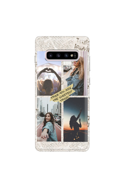 SAMSUNG - Galaxy S10 - Soft Clear Case - Newspaper Vibes Phone Case