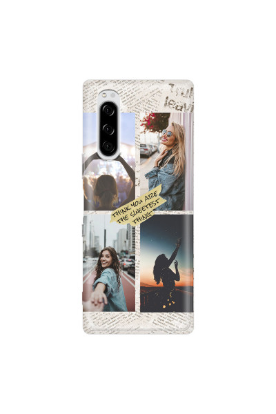 SONY - Sony Xperia 5 - Soft Clear Case - Newspaper Vibes Phone Case