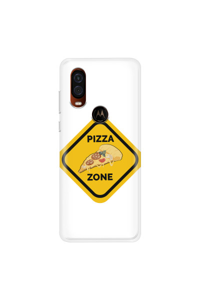 MOTOROLA by LENOVO - Moto One Vision - Soft Clear Case - Pizza Zone Phone Case