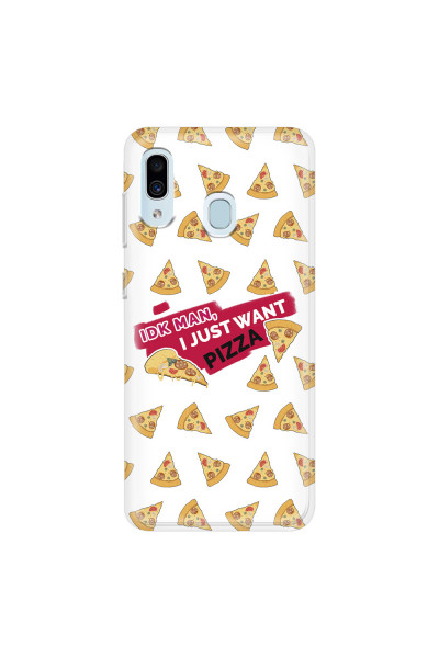 SAMSUNG - Galaxy A20 / A30 - Soft Clear Case - Want Pizza Men Phone Case