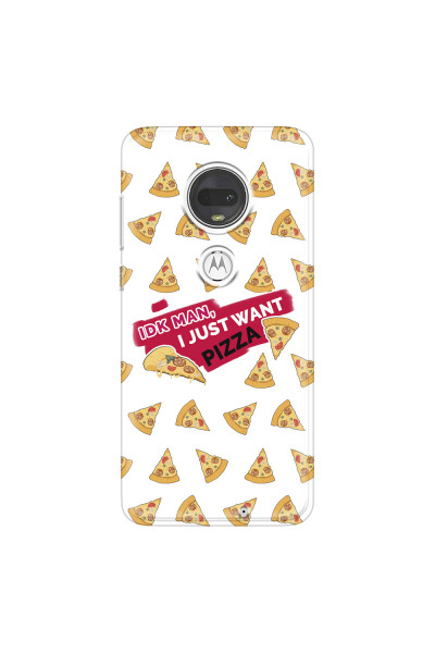 MOTOROLA by LENOVO - Moto G7 - Soft Clear Case - Want Pizza Men Phone Case