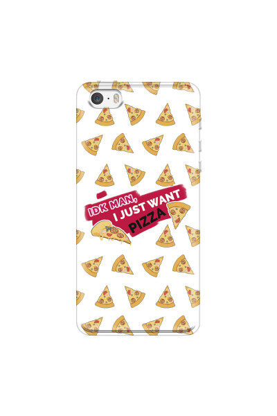 APPLE - iPhone 5S/SE - Soft Clear Case - Want Pizza Men Phone Case