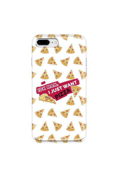 APPLE - iPhone 8 Plus - Soft Clear Case - Want Pizza Men Phone Case