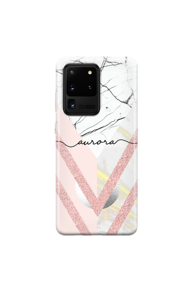 SAMSUNG - Galaxy S20 Ultra - Soft Clear Case - Glitter Marble Handwritten