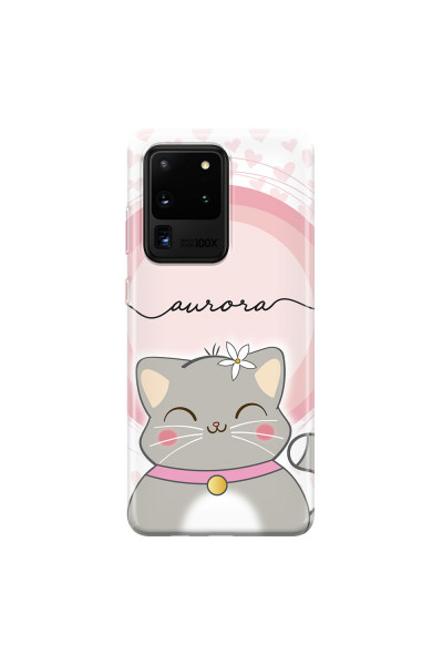 SAMSUNG - Galaxy S20 Ultra - Soft Clear Case - Kitten Handwritten