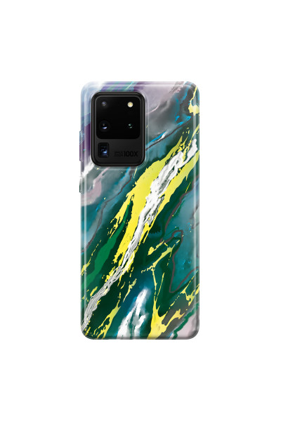 SAMSUNG - Galaxy S20 Ultra - Soft Clear Case - Marble Rainforest Green