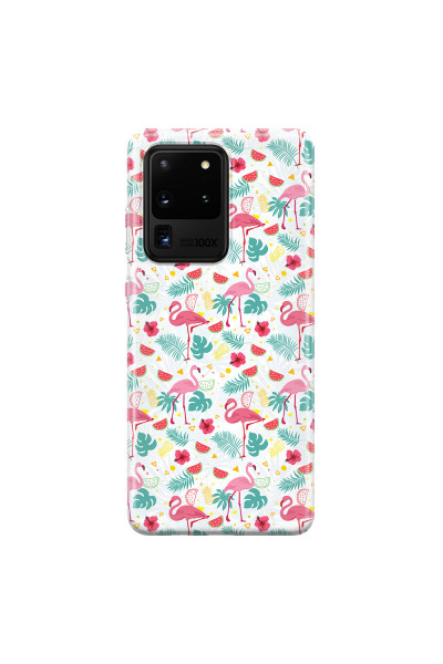 SAMSUNG - Galaxy S20 Ultra - Soft Clear Case - Tropical Flamingo II