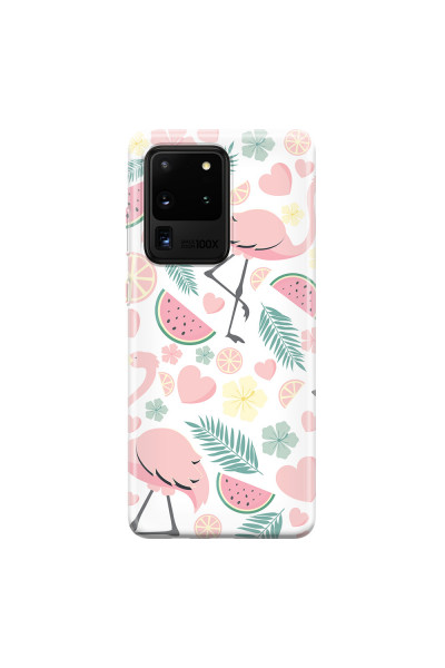SAMSUNG - Galaxy S20 Ultra - Soft Clear Case - Tropical Flamingo III