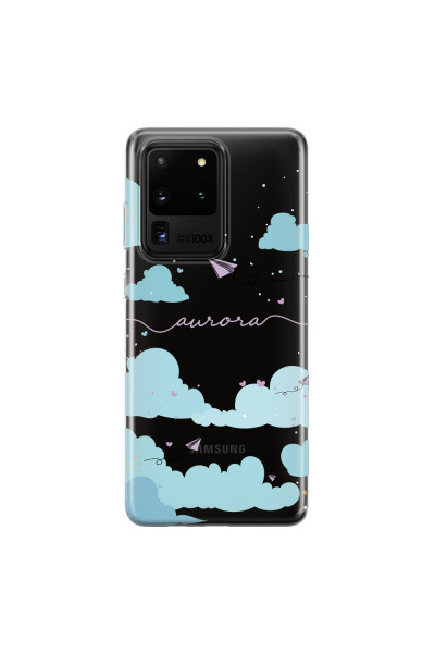 SAMSUNG - Galaxy S20 Ultra - Soft Clear Case - Up in the Clouds Purple