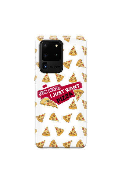 SAMSUNG - Galaxy S20 Ultra - Soft Clear Case - Want Pizza Men Phone Case