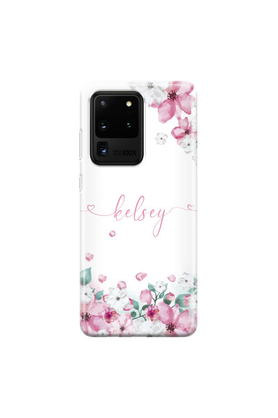 SAMSUNG - Galaxy S20 Ultra - Soft Clear Case - Watercolor Flowers Handwritten