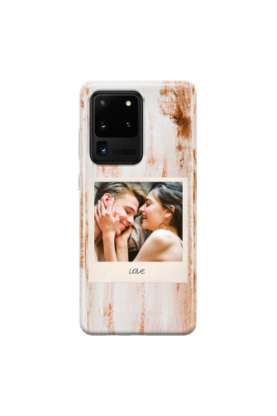 SAMSUNG - Galaxy S20 Ultra - Soft Clear Case - Wooden Polaroid