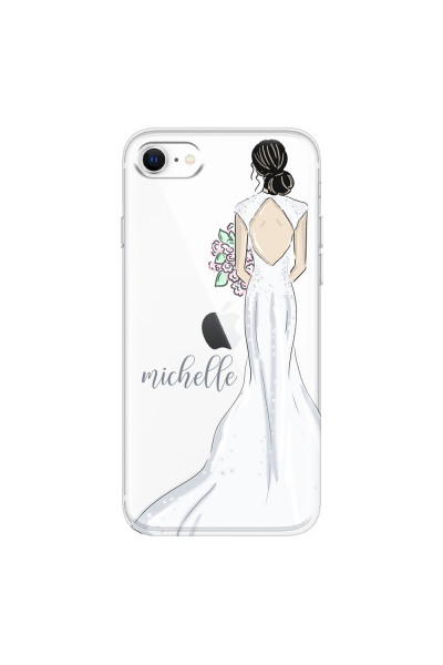 APPLE - iPhone SE 2020 - Soft Clear Case - Bride To Be Blackhair Dark