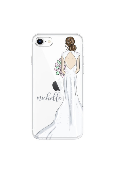 APPLE - iPhone SE 2020 - Soft Clear Case - Bride To Be Brunette Dark