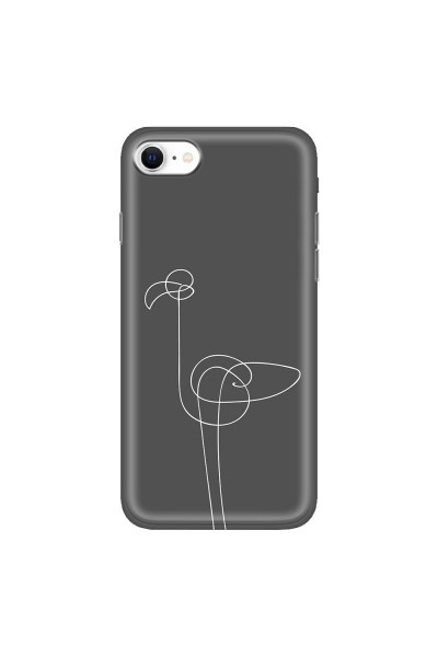 APPLE - iPhone SE 2020 - Soft Clear Case - Flamingo Drawing