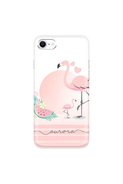 APPLE - iPhone SE 2020 - Soft Clear Case - Flamingo Vibes Handwritten