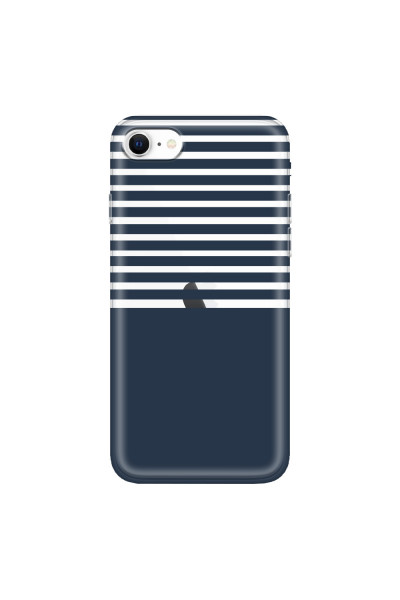 APPLE - iPhone SE 2020 - Soft Clear Case - Life in Blue Stripes