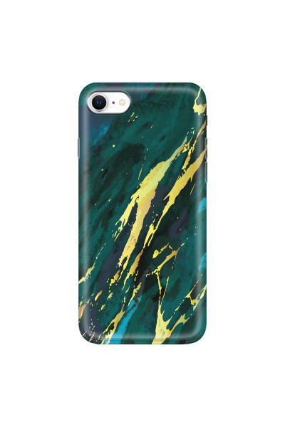 APPLE - iPhone SE 2020 - Soft Clear Case - Marble Emerald Green