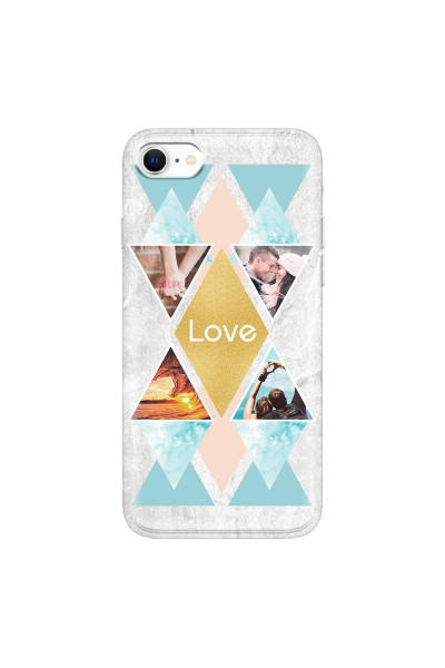 APPLE - iPhone SE 2020 - Soft Clear Case - Triangle Love Photo