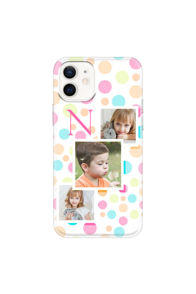 APPLE - iPhone 12 Mini - Soft Clear Case - Cute Dots Initial