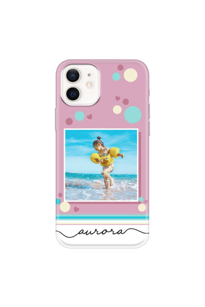 APPLE - iPhone 12 Mini - Soft Clear Case - Cute Dots Photo Case