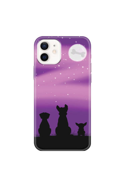 APPLE - iPhone 12 Mini - Soft Clear Case - Dog's Desire Violet Sky