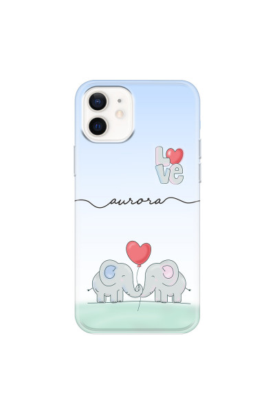 APPLE - iPhone 12 Mini - Soft Clear Case - Elephants in Love