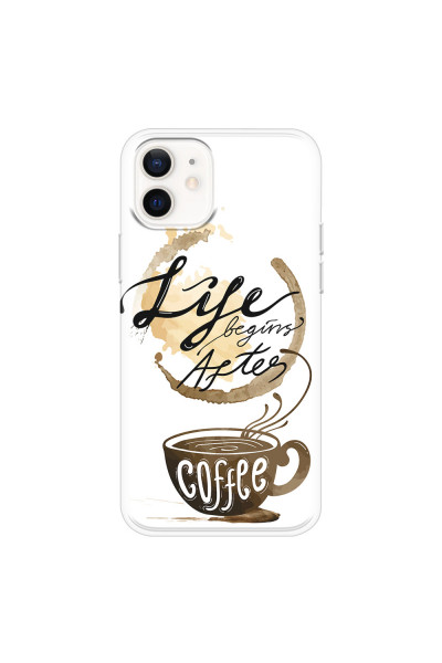 APPLE - iPhone 12 Mini - Soft Clear Case - Life begins after coffee