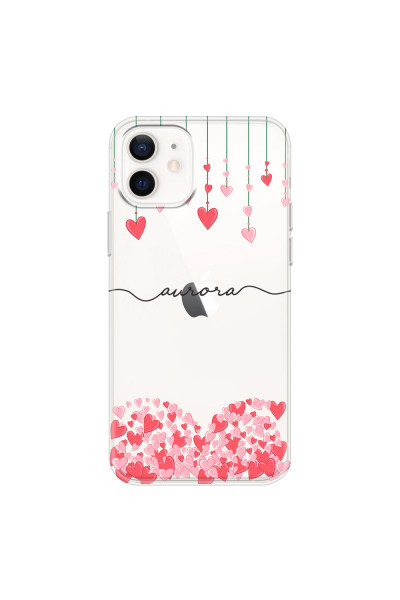 APPLE - iPhone 12 Mini - Soft Clear Case - Love Hearts Strings