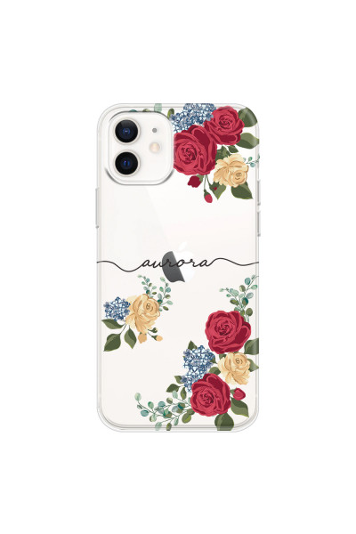 APPLE - iPhone 12 Mini - Soft Clear Case - Red Floral Handwritten