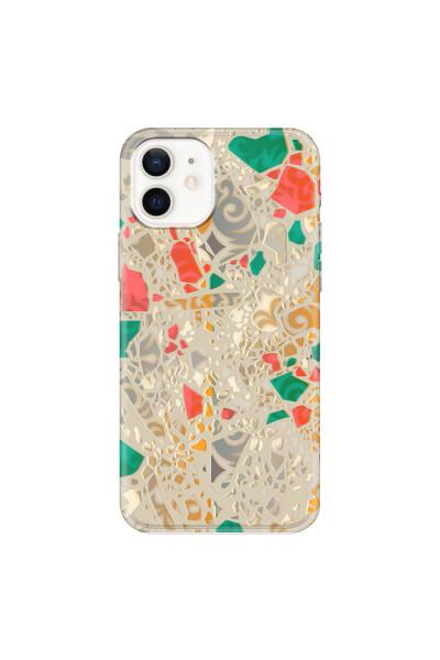 APPLE - iPhone 12 Mini - Soft Clear Case - Terrazzo Design Gold