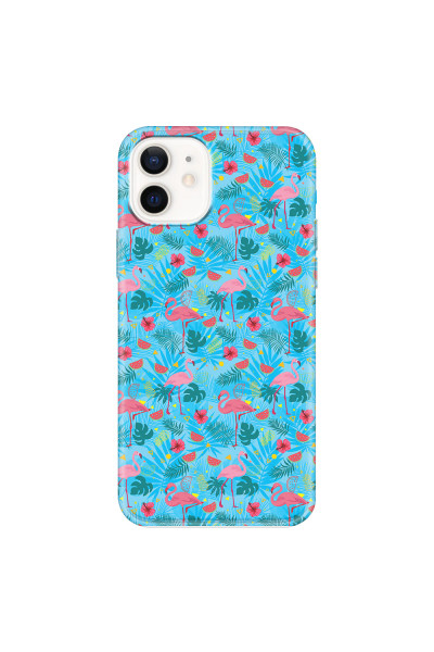 APPLE - iPhone 12 Mini - Soft Clear Case - Tropical Flamingo IV