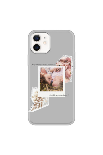 APPLE - iPhone 12 Mini - Soft Clear Case - Vintage Grey Collage Phone Case