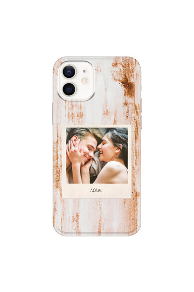 APPLE - iPhone 12 Mini - Soft Clear Case - Wooden Polaroid