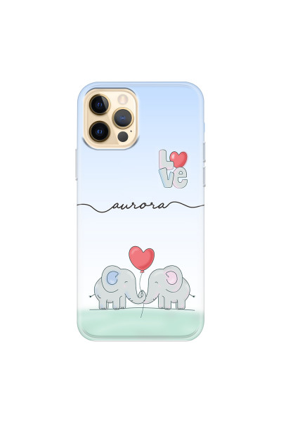 APPLE - iPhone 12 Pro - Soft Clear Case - Elephants in Love