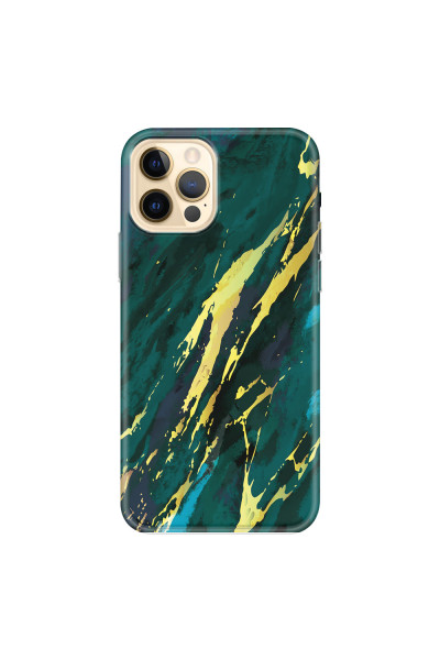 APPLE - iPhone 12 Pro - Soft Clear Case - Marble Emerald Green