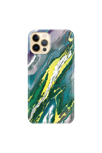 APPLE - iPhone 12 Pro - Soft Clear Case - Marble Rainforest Green