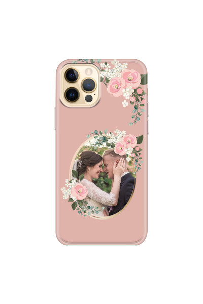 APPLE - iPhone 12 Pro - Soft Clear Case - Pink Floral Mirror Photo