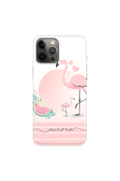 APPLE - iPhone 12 Pro Max - Soft Clear Case - Flamingo Vibes Handwritten