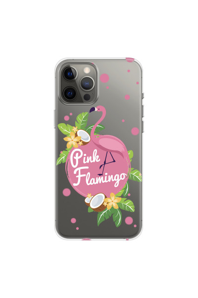 APPLE - iPhone 12 Pro Max - Soft Clear Case - Pink Flamingo