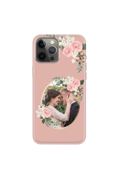 APPLE - iPhone 12 Pro Max - Soft Clear Case - Pink Floral Mirror Photo