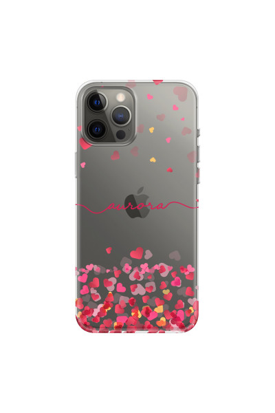 APPLE - iPhone 12 Pro Max - Soft Clear Case - Scattered Hearts