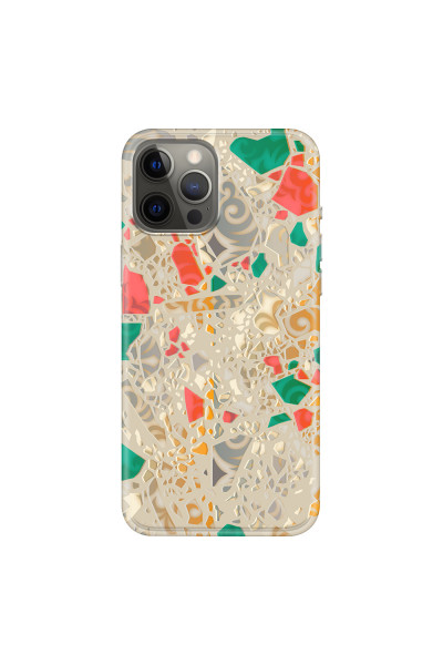 APPLE - iPhone 12 Pro Max - Soft Clear Case - Terrazzo Design Gold