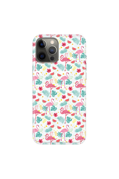 APPLE - iPhone 12 Pro Max - Soft Clear Case - Tropical Flamingo II