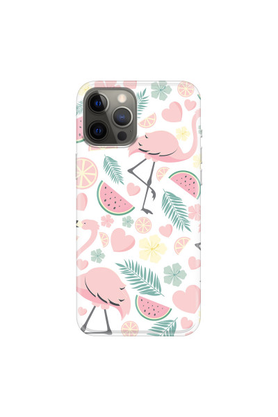 APPLE - iPhone 12 Pro Max - Soft Clear Case - Tropical Flamingo III