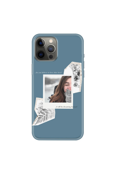 APPLE - iPhone 12 Pro Max - Soft Clear Case - Vintage Blue Collage Phone Case