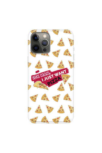 APPLE - iPhone 12 Pro Max - Soft Clear Case - Want Pizza Men Phone Case