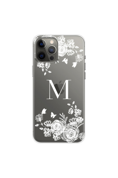 APPLE - iPhone 12 Pro Max - Soft Clear Case - White Lace Monogram