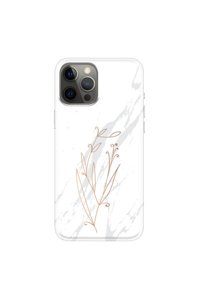 APPLE - iPhone 12 Pro Max - Soft Clear Case - White Marble Flowers