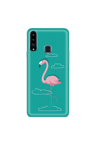 SAMSUNG - Galaxy A20S - Soft Clear Case - Cartoon Flamingo